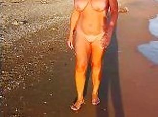 payu-dara-besar, pelancapan, di-luar, awam, orang-rusia, amateur, milfs, ibu, cam, pantai