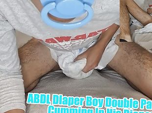 ABDL DIaper Boy Double Padded Cumming In His Diaper