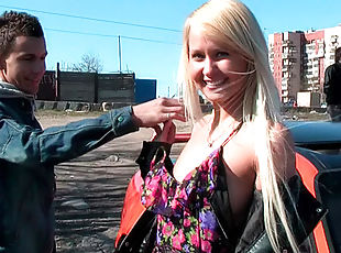 Beautiful blonde teen public flash video