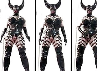 CD Demon Latex Rubber Doll Mistress Devil Fetish Queen