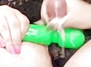 Upclose sissy cumshot in slow motion