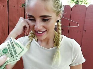 Friendly Blond Fucks In Public for Cash
