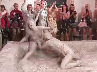Sexy catfight in the mud