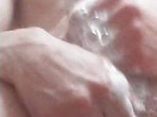 Soapy Cumshot in Public Bathroom