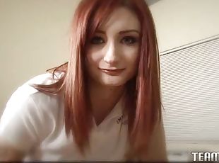 Sexy redhead gets pounded by her teacher