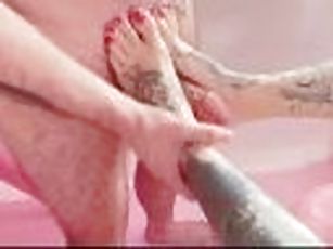 Foot Fetish Lover Fucks Pretty Smooth Feet And Pink Toes