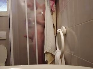banyo-yapma, kıllı, mastürbasyon-masturbation, amatör, mastürbasyon, birdenbire, duş, tek-kişilik, yarak