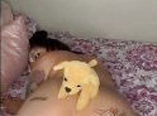 Genesis Farting On A Stuffed Animal! Thick Ebony Model!