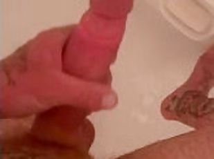 Stroking my BIG dick in the shower  ???? ???? ????