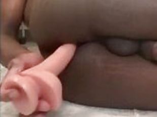 Femboy deep fucking dildo