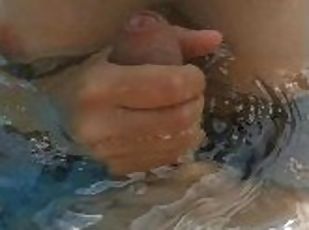 Pool handjob with big cumshot OF model bellapetit