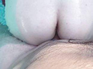 A neighbor fucked me in the pool and cum in my mouth while my boyfriend was at work