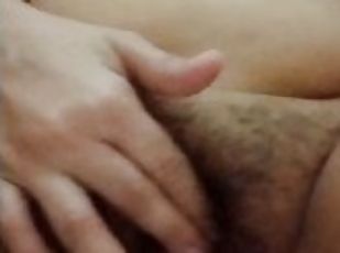 Fingering my horny hairy pussy