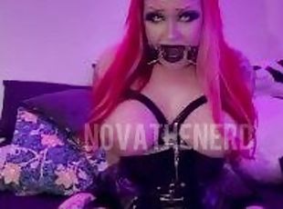 Latexy Big Titty Goth Girl Gets In Trouble: Tied, Gagged and Made To Cum!