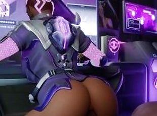 Sombra twerk at the computer. Overwatch . BBC