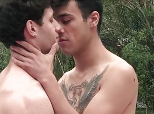 Two amateur Latin boys fuck at sex retreat