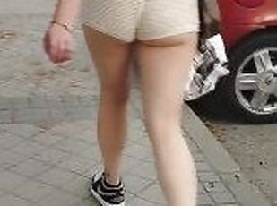 Journey back Home, Wearing a Minishort and Thong. PAWG Showing herself in public Follow me!