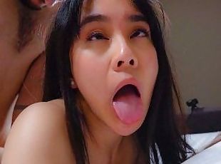 Asian Hard Fucked in Hotel by Cheating Married Fan while his wife is one door down