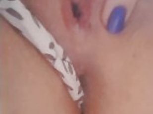 MILF gets alone time, shows off her pretty pink pussy/finger in ass