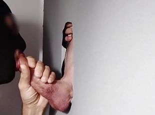 Very hot guy returns to the gloryhole, cumcontrol.