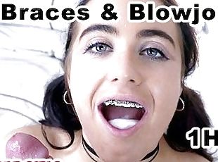 TopWebModels All BRACES and CUM SWALLOWING Blowjobs Compilation!