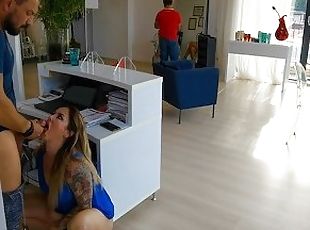 Wet Kelly extreme passionate public fuck at work with a costumer