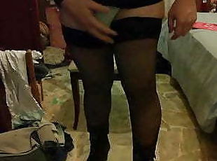 Crossdressing in stockings