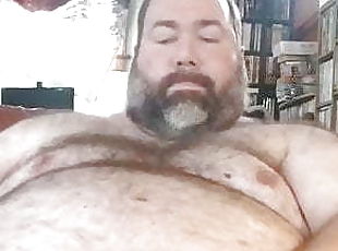 Chubby daddy bear big load