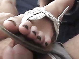 Coed feet - Alysha or TC flip flops, texting footjob