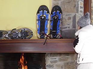 Clea gaultier and her bf fuck to get warm after riding a snowmobile