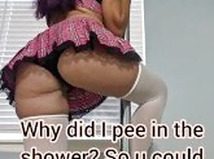 School girl milf pissing in shower.