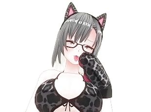 3D HENTAI Neko girl has a gorgeous orgasm and does AHEGAO