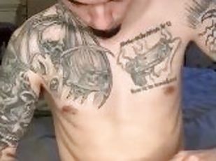 Tatted teen strokes hard / intense moan verbal