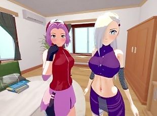 HOT FOURSOME WITH SAKURA AND INO - NARUTO BORUTO PORN