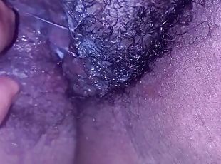 Trying my best to show you my hairy virgin pussy