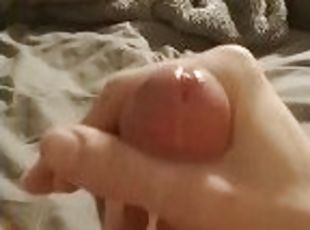 Jacking off my hard cock horny as fuck - huge cumshot!