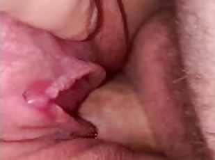 Up close POV hairy creampie