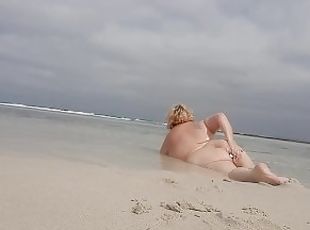 Bbw mommy exhibitionist nudist beach with ass plug