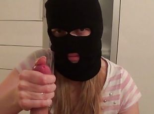 Balaclava masked handjob