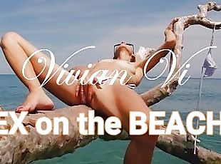 Sex on the Beach - He fucked me on the beach in all positions , took my tight ass and came in my mouth 