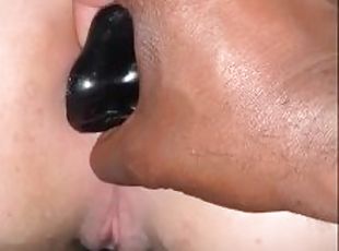 Anal plug and creamy teen cum