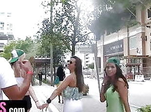 BFFS - Out Of Town Sluts Picked A Random Dude And Take Him Back To Their Hotel To Ride His Cock