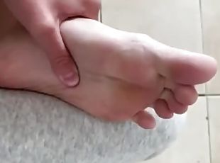 Foot slave gags on my perfect feet