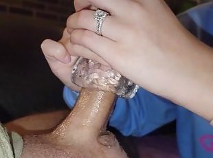 kone, amatør, cumshot, milf, leke, handjob, blond, melk, femdom