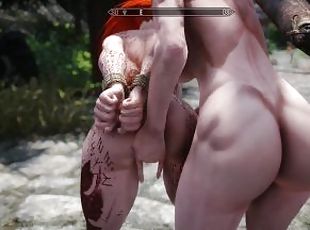 Skyrim Short - Breton caught by nord lesbian masturbation with description