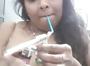 Naked Enjoying Hookah - Desi Bhabhi