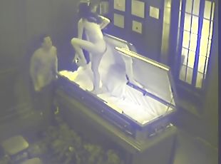 Twisted coffin fetish couple fucking