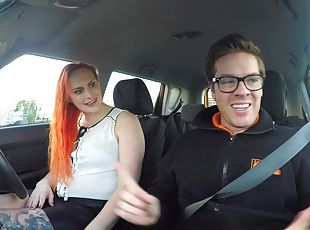 Fake Driving School Presents Tattooed redhead PAWG craves a big cock - Ryan Ryder, Chloe Davis