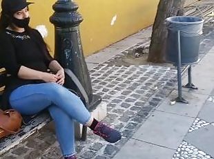 CRAZY UNKNOWN AND EXHIBITIONIST GIRL ON THE STREET SHOWS ME HER TITS IN PUBLIC