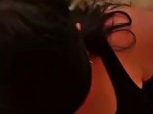 Blindfolded on New Years Eve surprise blowjob